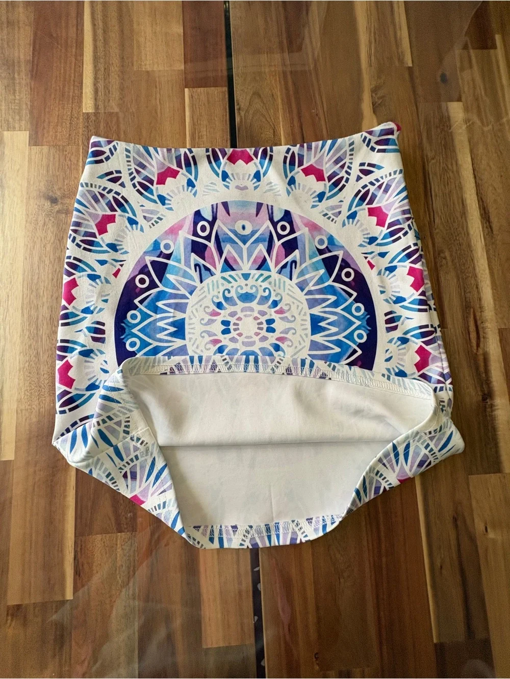 NWT Sz 8 E-Lady Vibrant Blue & Purple Mandala Print Mini Pencil Bodycon Skirt